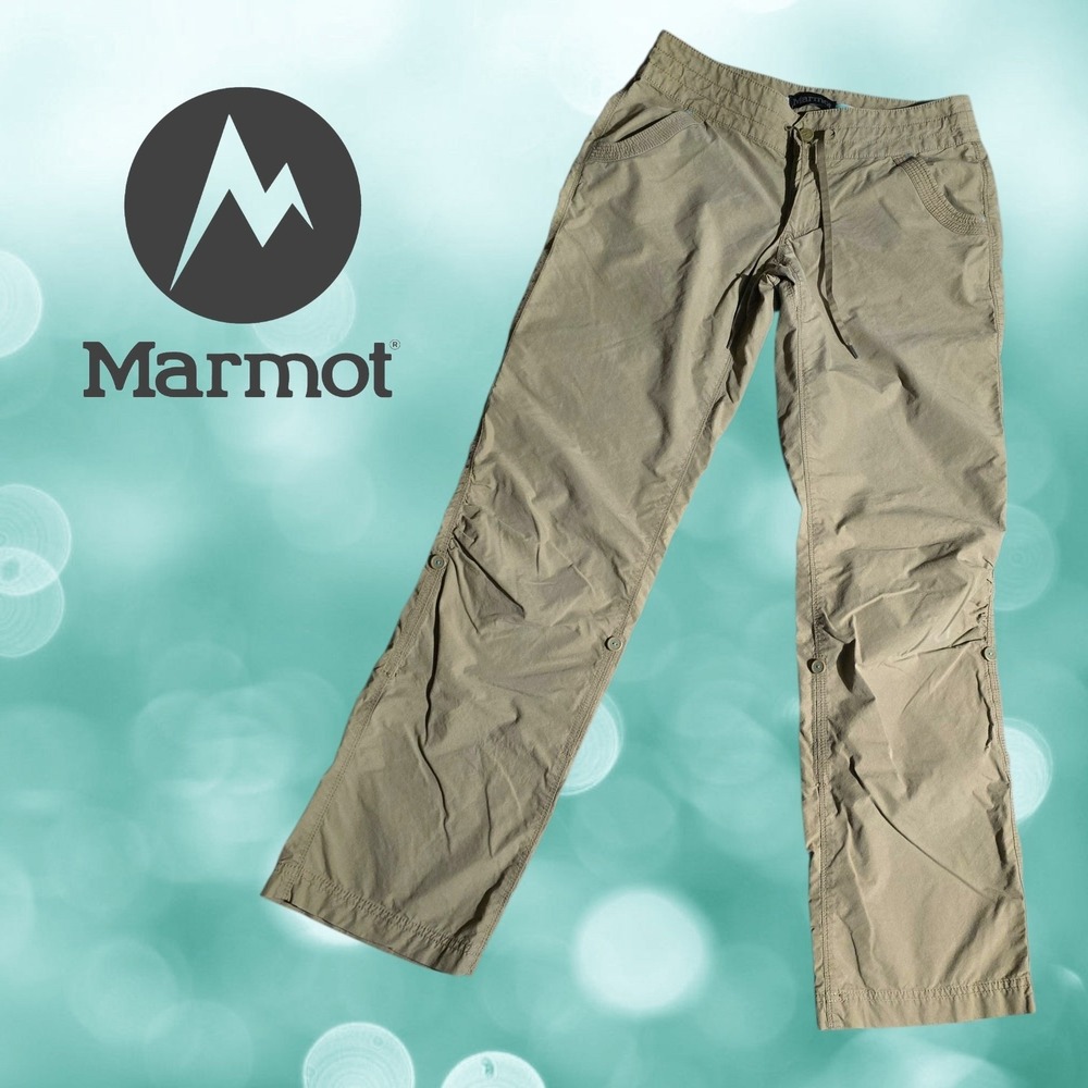Marmot‎ Womens Convertible Roll Tab Nylon Hiking Pants Tan 8